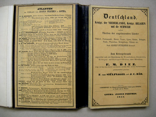 Diez: Deutschland, Niederlande, Belgien, Schweiz (1852)
Binnenkant omslag / Inside cover