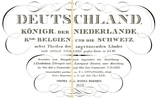 Diez: Deutschland, Niederlande, Belgien, Schweiz (1852)
Titel op de kaart