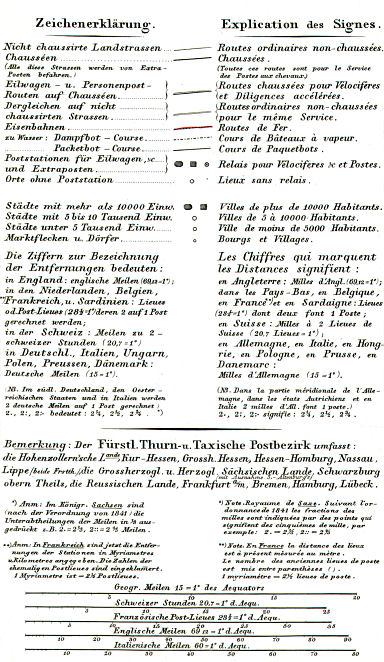 Diez: Deutschland, Niederlande, Belgien, Schweiz (1852)
Zeichenerklärung / Explication des signes
Legenda / Key to map symbols