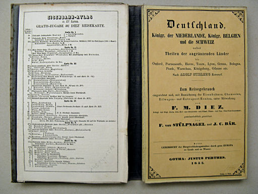 Eisenbahn-Atlas in XV Karten (zu Diez' Reisekarte)
Inhoudsopgave blz. 1 / Table of contents p. 1
