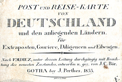 Diez, Bär: Post- und Reise-Karte von Deutschland ... (1833)
Titel op de kaart / Title on the map