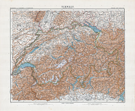 Stielers Hand-Atlas (1907)
14. Schweiz. Alpenländer, westliches Blatt