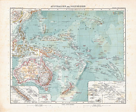 Stielers Hand-Atlas (1907)
76. Australien und Polynesien. Übersicht