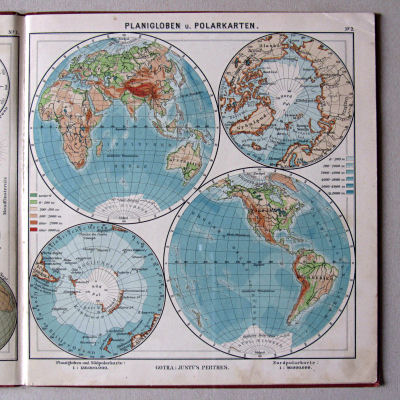 Haack, Kleiner deutscher Schüler-Atlas [1906/12]
2. Planigloben u. Polarkarten