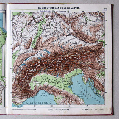Haack, Kleiner deutscher Schüler-Atlas [1906/12]
8. Süddeutschland und die Alpen