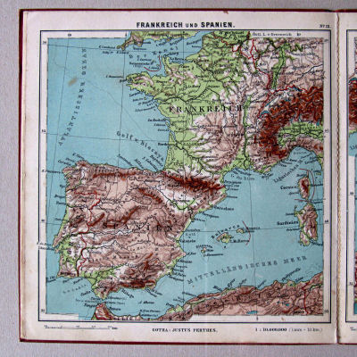 Haack, Kleiner deutscher Schüler-Atlas [1906/12]
13. Frankreich und Spanien