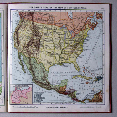 Haack, Kleiner deutscher Schüler-Atlas [1906/12]
24. Vereinigte Staaten, Mexiko und Mittelamerika