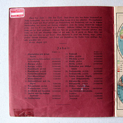 Justus Perthes' Kleinster Schulatlas, 1923
Voorwoord, inhoud / Preface, contents