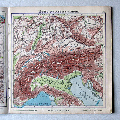 Justus Perthes' Kleinster Schulatlas, 1923
9. Süddeutschland und die Alpen