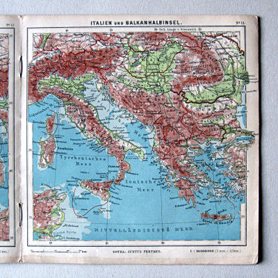 Justus Perthes' Kleinster Schulatlas, 1923
13. Italien und Balkanhalbinsel
