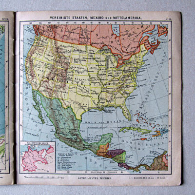 Justus Perthes' Kleinster Schulatlas, 1923
21. Vereinigte Staaten, Mexiko und Mittelamerika