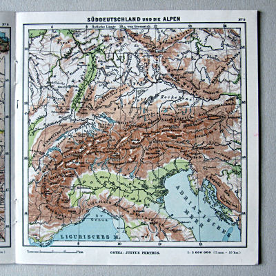 Justus Perthes' Kleinster Schulatlas, 1931
9. Süddeutschland und die Alpen