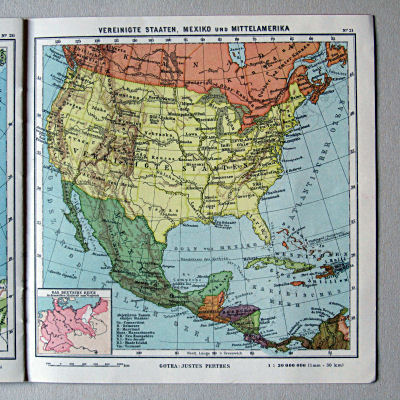 Justus Perthes' Kleinster Schulatlas, 1931
21. Vereinigte Staaten, Mexiko und Mittelamerika