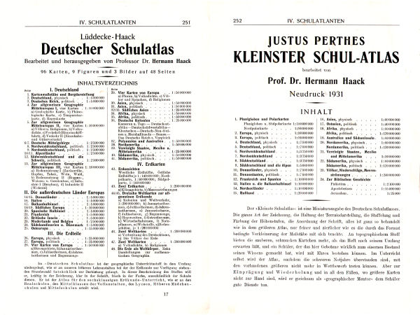 Justus Perthes Schulkatalog 1935, p. 251-252
Lüddecke-Haack Deutscher Schulatlas, Justus Perthes Kleinster Schul-Atlas
