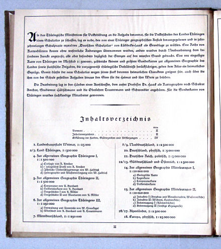 Haack, Thüringer Schulatlas, 1926
Voorwoord, inhoudsopgave / Preface, table of contents