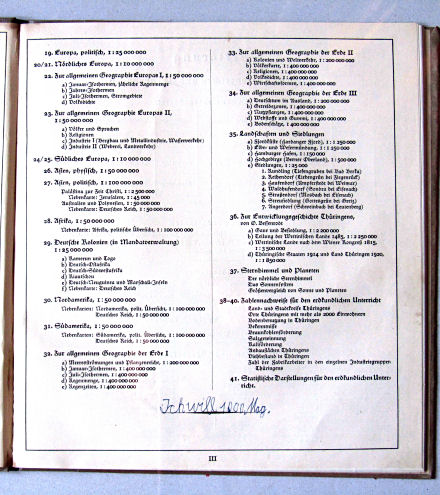 Haack, Thüringer Schulatlas, 1926
Inhoudsopgave / Table of contents