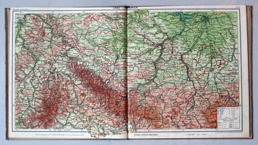 Haack, Thüringer Schulatlas, 1926
2/3. Land Thüringen