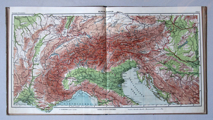 Haack, Thüringer Schulatlas, 1926
16/17. Alpenländer