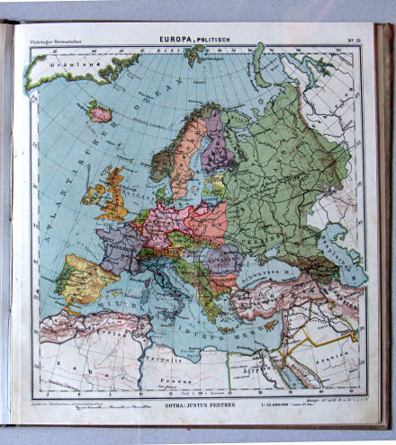 Haack, Thüringer Schulatlas, 1926
19. Europa, politisch
