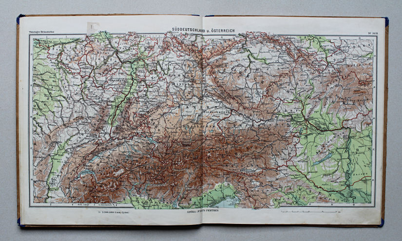 Haack, Thüringer Schulatlas, 1935
10/11. Süddeutschland und Österreich