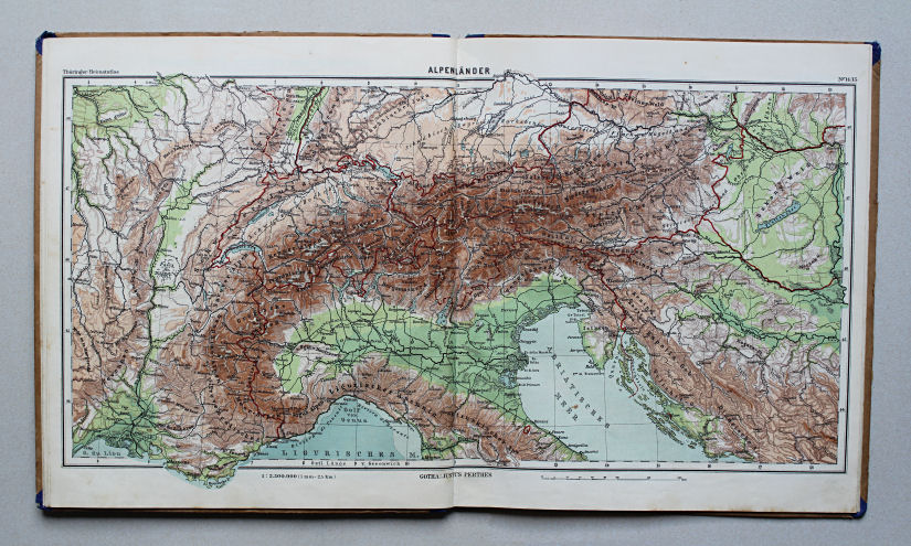 Haack, Thüringer Schulatlas, 1935
14/15. Alpenländer