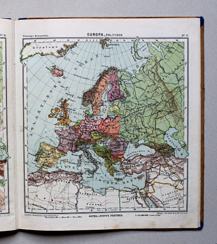 Haack, Thüringer Schulatlas, 1935
17. Europa, politisch