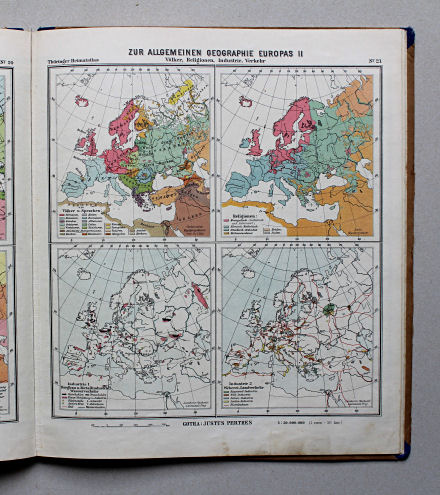 Haack, Thüringer Schulatlas, 1935
21. Zur allgemeinen Geographie Europas II