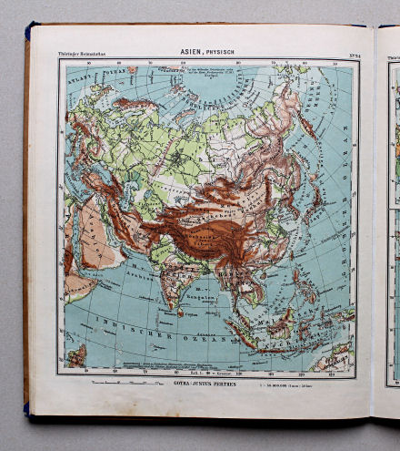 Haack, Thüringer Schulatlas, 1935
24. Asien, physisch