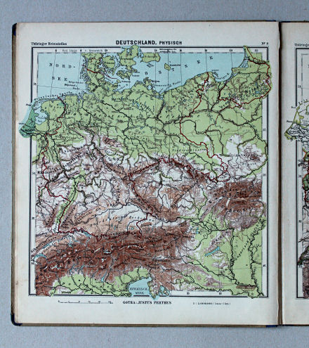 Haack, Thüringer Schulatlas, 1937
8. Deutschland, physisch