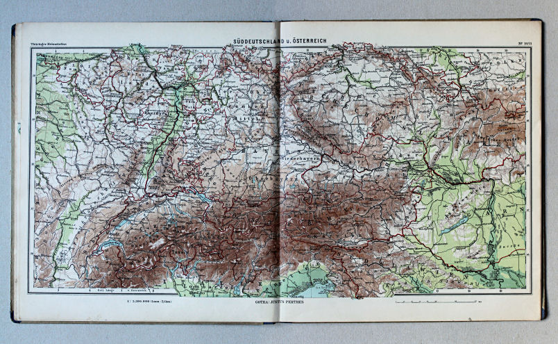 Haack, Thüringer Schulatlas, 1937
10/11. Süddeutschland und Österreich