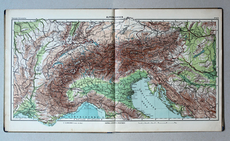 Haack, Thüringer Schulatlas, 1937
14/15. Alpenländer