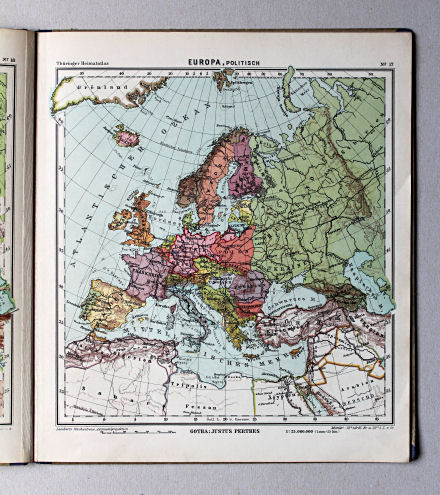 Haack, Thüringer Schulatlas, 1937
17. Europa, politisch