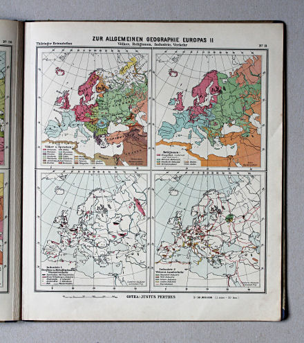Haack, Thüringer Schulatlas, 1937
21. Zur allgemeinen Geographie Europas II