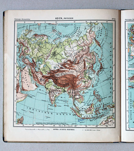 Haack, Thüringer Schulatlas, 1937
24. Asien, physisch