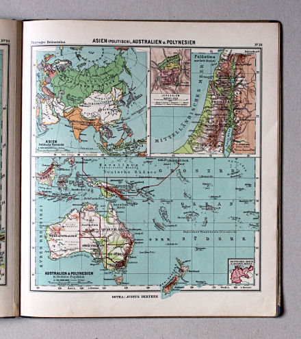 Haack, Thüringer Schulatlas, 1937
25. Asien, politisch. Australien und Polynesien