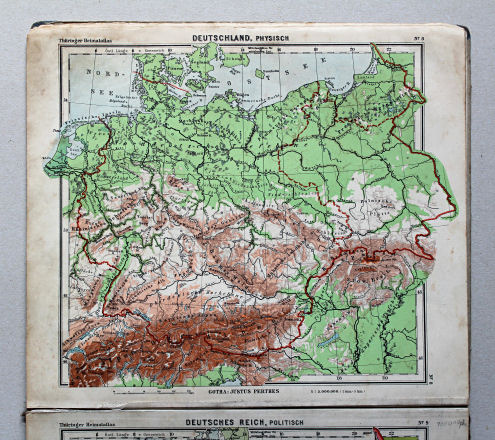 Haack, Thüringer Schulatlas, 1941
8. Deutschland, physisch