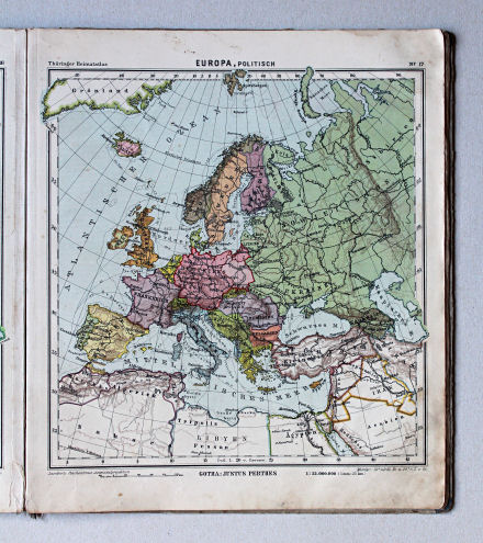 Haack, Thüringer Schulatlas, 1941
17. Europa, politisch