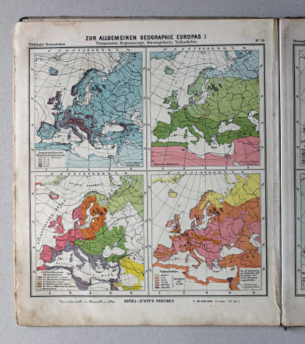 Haack, Thüringer Schulatlas, 1941
20. Zur allgemeinen Geographie Europas I