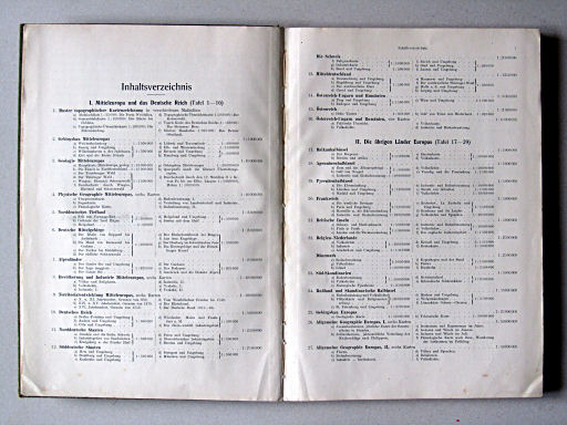 Haack-von Seydlitz, Oberstufen-Atlas, 1913
Inhoudsopgave / Table of contents