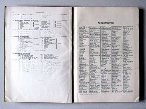 Haack-von Seydlitz, Oberstufen-Atlas, 1913
Inhoudsopgave, terfwoordenregister / Table of contents, subject index