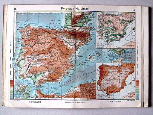 Haack-von Seydlitz, Oberstufen-Atlas, 1913
19. Pyrenäen-Halbinsel