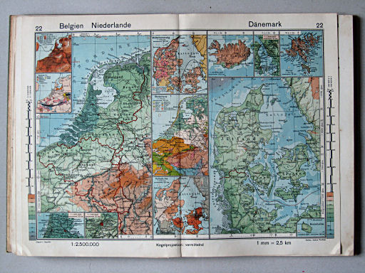 Haack-von Seydlitz, Oberstufen-Atlas, 1913
22. Belgien-Niederlande. Dänemark