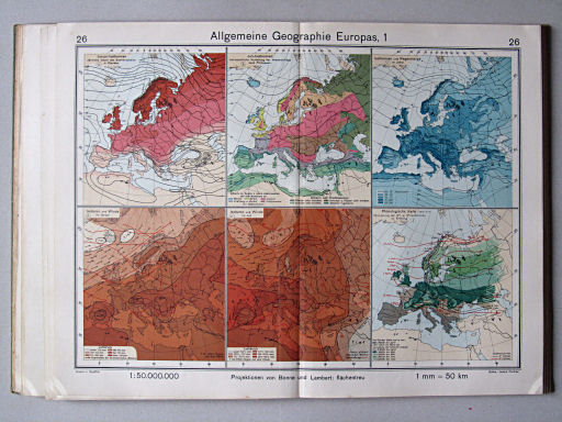 Haack-von Seydlitz, Oberstufen-Atlas, 1913
26. Allgemeine Geographie Europas, 1