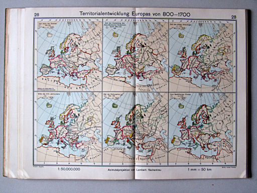 Haack-von Seydlitz, Oberstufen-Atlas, 1913
28. Territorialentwicklung Europas von 800-1700