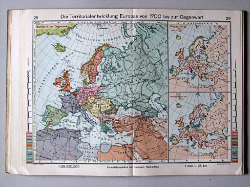 Haack-von Seydlitz, Oberstufen-Atlas, 1913
29. Die Territorialentwicklung Europas von 1700 bis zur Gegenwart