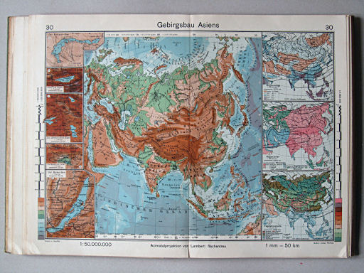 Haack-von Seydlitz, Oberstufen-Atlas, 1913
30. Gebirgsbau Asiens