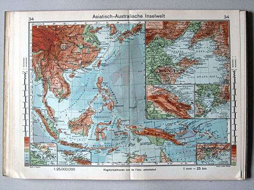 Haack-von Seydlitz, Oberstufen-Atlas, 1913
34. Asiatisch-Australische Inselwelt