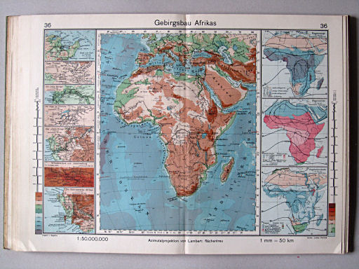 Haack-von Seydlitz, Oberstufen-Atlas, 1913
36. Gebirgsbau Afrikas