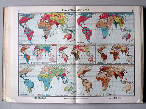 Haack-von Seydlitz, Oberstufen-Atlas, 1913
51. Die Völker der Erde