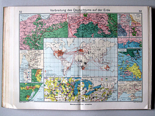 Haack-von Seydlitz, Oberstufen-Atlas, 1913
52. Verbreitung des Deutschtums auf der Erde